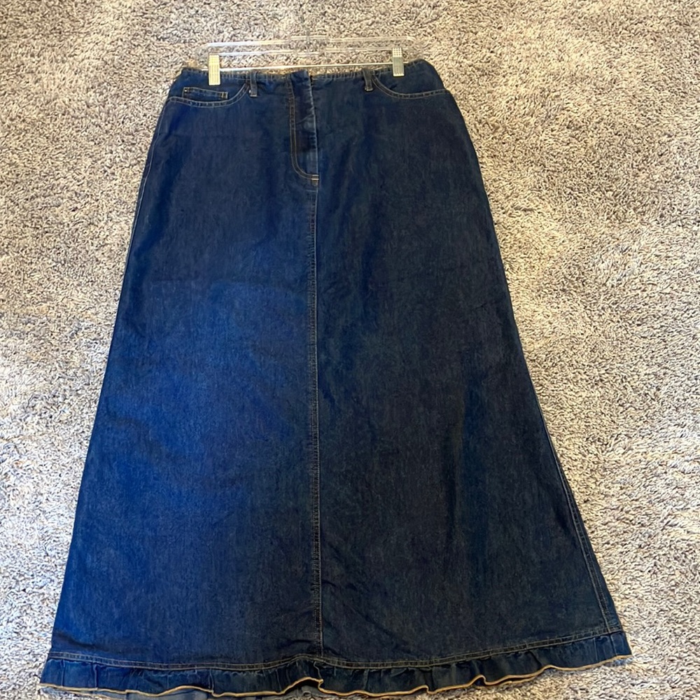 Newport News:jeanology collection. Long jean skirt. Size 12.